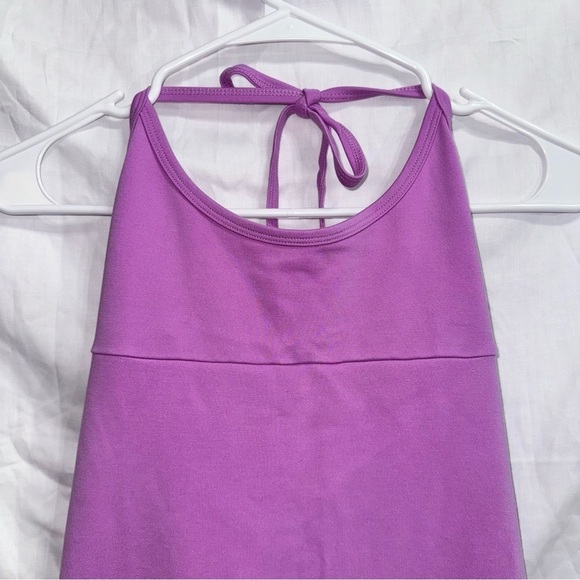 Aritzia Sunday Best Purple Halter Open Back Athletic Mini Dress size medium - Picture 3 of 6